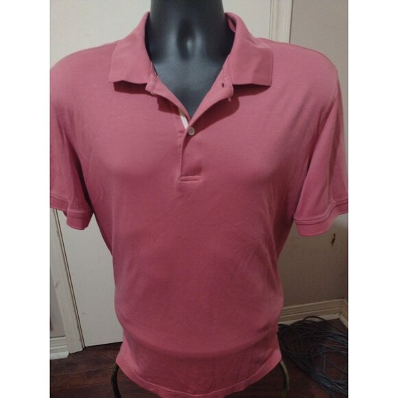 UNTUCKit Other - Untuckit Polo Shirt Mens L Large Deep Rose Cotton Damaschino Short Sleeve Golf
